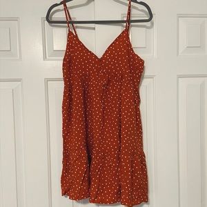 NWT Pacsun Orange Tiered Dress Polka Dots
